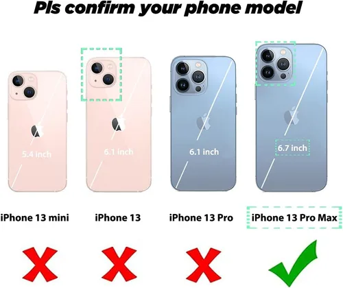 Miniatura 2 de uCOLOR Funda compatible con iPhone 13 Pro Max de 6.7 pulgadas con ranura para tarjetero, función atril, doble cierre magnético y diseño de bloqueo