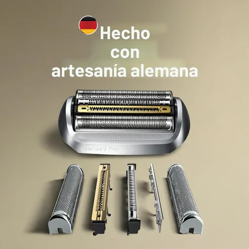 Miniatura 5 de Cabezal de afeitadora eléctrica para hombre de la Serie 9 de Braun, hoja de repuesto original, plateado 94M