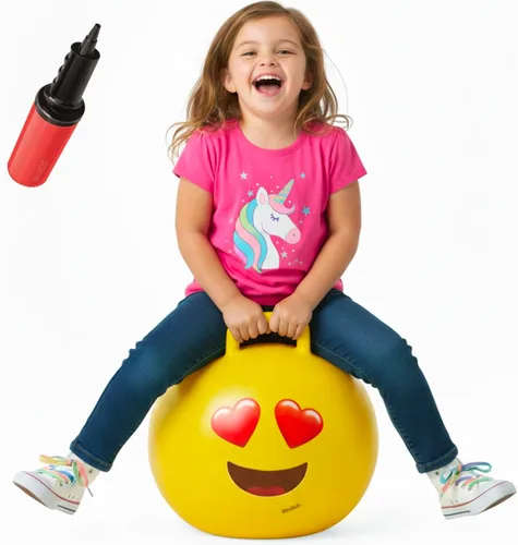 Waliki Emoji 3 Pelota de Ejercicio y Fitness, 18"/45cm, Tamaño Perfecto para Niños de 3 a 6 Años, Fácil de Inflar, Probada en Seguridad