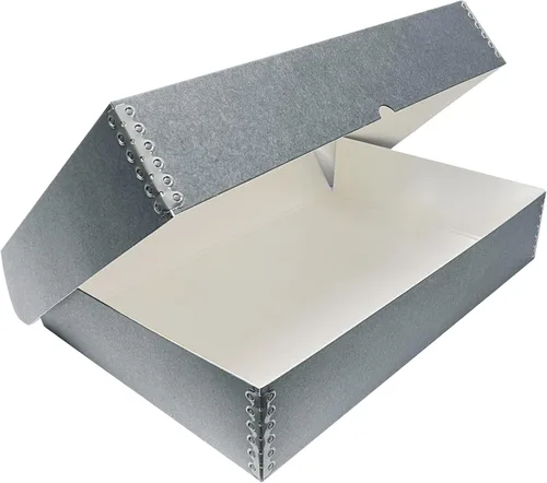 Miniatura 8 de Lineco, Caja de almacenamiento tipo folio archival de 10 x 15 pulgadas, 3 pulgadas de profundidad, sin ácidos con caja de preservación de bordes
