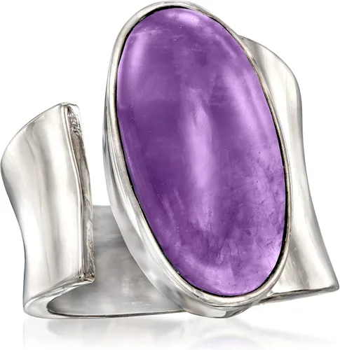 Miniatura 4 de Ross-Simons Anillo envolvente de amatista de 10 quilates en plata de ley