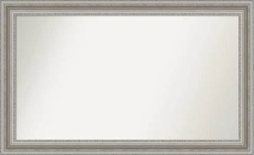 Miniatura 275 de Amanti Art Espejo de baño plateado para sobre el fregadero, 26 x 26 pulgadas, espejo cuadrado de plata antigua, marco de madera tradicional mediano