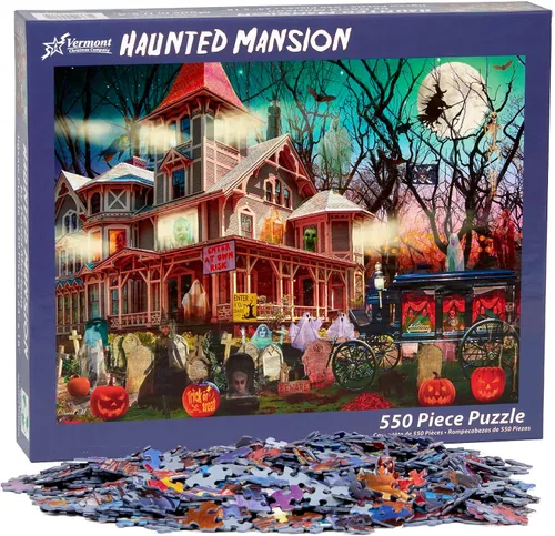 Miniatura 4 de Rompecabezas de Mansión Embrujada de 550 piezas por Vermont Christmas Company