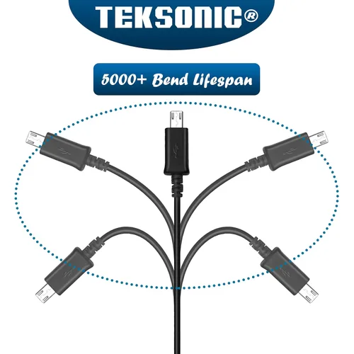 Miniatura 5 de [Paquete de 12 cables micro USB a granel – 1 M/3.3 pies de carga, sincronización de datos rápida micro USB a USB A cable para Samsung Galaxy S7 S6
