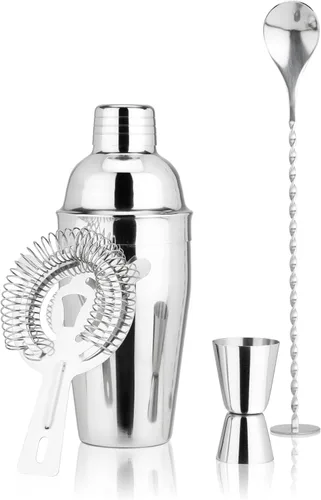 Miniatura 11 de True Kit de barman de mezcla de acero inoxidable, incluye vaso de mezcla de recetas, colador julep, mezclador, doble jigger y cuchara para bebidas