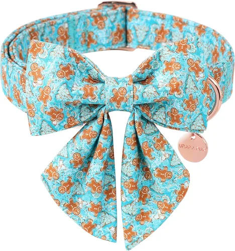 Miniatura 31 de Collar de Navidad para perro con pajarita, collar de Navidad para cachorros, hembras, machos, perros o gatos, collares con lazo con hebilla de metal