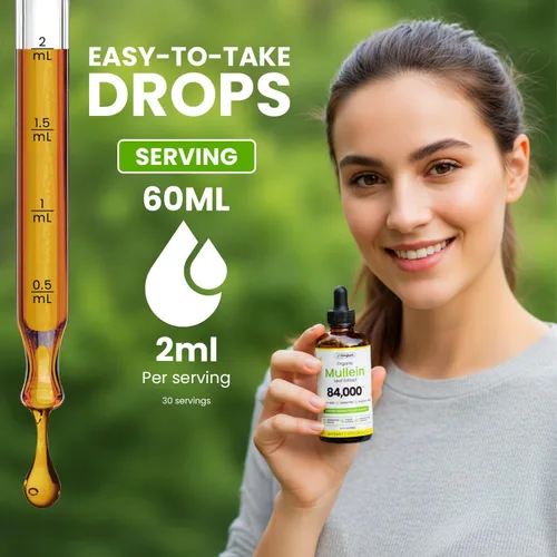Miniatura 7 de Gotas de gordolobo para pulmones, líquido orgánico de desintoxicación y limpieza pulmonar USDA con malvavisco, tomillo, astrágalo, cáscara