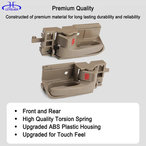 Miniatura 3 de Juego de 4 manijas interiores para puertas compatibles con Toyota Corolla 2003-2008, Toyota Tacoma 2005-2015, Pontiac Vibe 2003-2008, delantera