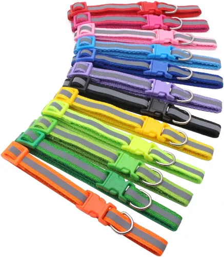 Miniatura 10 de YOY Juego de 25 collares de nailon suave para identificación de cachorros, ajustables, reutilizables, lavables, bandas de identificación de mascotas