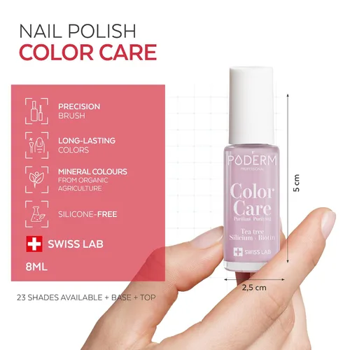 Miniatura 6 de PODERM Esmalte de uñas, enriquecido con árbol de té y biotina, mejora la apariencia de las uñas, fórmula vegana, para manos y pies, laboratorio