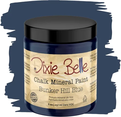 Miniatura 103 de Dixie Belle Paint Company - Pintura con acabado de tiza para muebles, color negro (Caviar), 1 galón, 128 fl oz, pintura mineral color rosa intenso