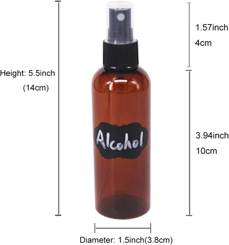 Miniatura 3 de Paquete de 12 botellas de spray de niebla fina de 3.3 onzas, botellas de plástico ámbar para aceites esenciales, perfumes, alcohol, botella