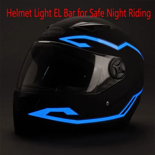 Miniatura 7 de 4 luces para casco de motocicleta, luz de señal de conducción nocturna, luz EL, 3 modos de luz LED para casco, kit de accesorios de decoración