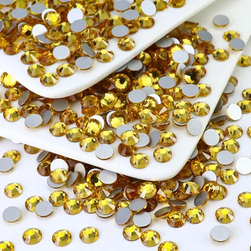 Miniatura 12 de 1440 piezas de diamantes de imitación SS20 de cristal de vidrio con parte posterior plana, gemas de cristal redondas de parte posterior plana