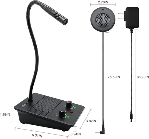 Miniatura 4 de CallToU Sistema de Intercomunicador con Altavoz de Ventana, Micrófono de Intercomunicación de Dos Vías Antiinterferencia para Hablar a Través