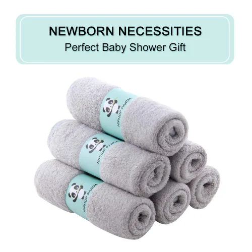 Miniatura 4 de HIPHOP PANDA Toallitas para bebé, rayón hecho de bambú - 2 capas ultra suaves y absorbentes, toalla facial de baño para recién nacidos - toallitas