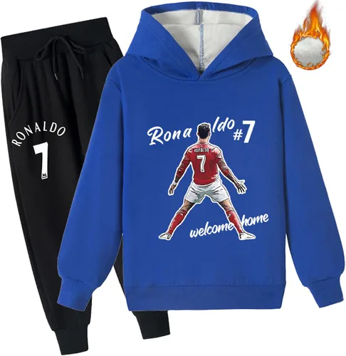 Miniatura 2 de PaPama Kids Cristiano Ronaldo Pullover Hoodie and Jogger Pants,Classic Long Sleeve Sweatshirts Brushed Tracksuit for Boys