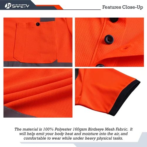 Miniatura 3 de JKSafety Paquete de 3 Camisas Polo de Seguridad de Alta Visibilidad para Trabajo Diario de Construcción para Hombres para Mujeres Polos
