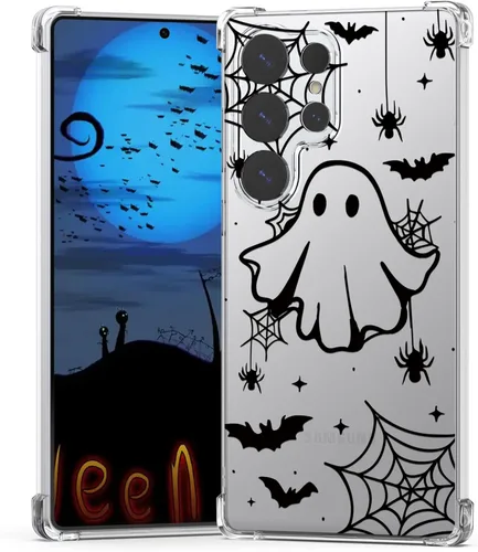 Miniatura 19 de Funda de Halloween para Google Pixel 6A transparente con diseños de murciélagos fantasmas, funda para teléfono para niñas, elegante, delgada, a