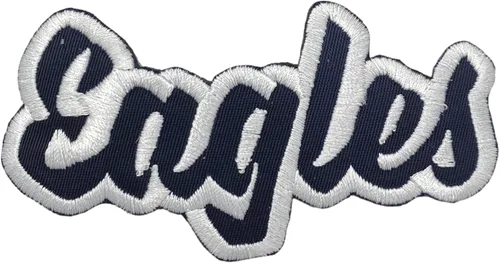 Miniatura 7 de (2 x 4 pulgadas) Eagles, espíritu de equipo, bordado, parche para planchar (sarga blanca/contorno verde)