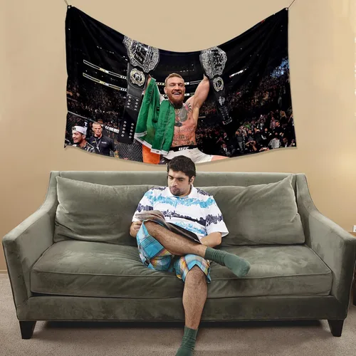 Miniatura 6 de Conor Boxing McGregor Bandera de 3 x 5 pies Bandera Motivacional para Fiestas, Señales de Jardín, Decoración del Hogar, Póster para Colgar, Fondo