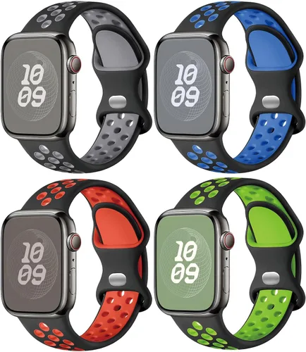 Miniatura 10 de Correas de silicona compatibles con Apple Watch Band de 1.496 in 1.575 in 1.614 in 1.654 in 1.732 in 1.772 in 1.811 in 1.929 in, correa deportiva