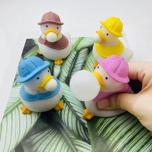 4 piezas de patos para apretar la bola de burbujas, juguetes para aliviar el estrés para niños y adultos, juguetes sensoriales para apretar, para 4