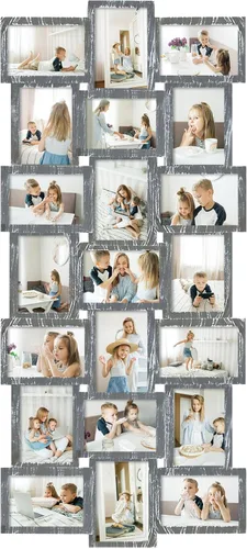 J.M.Deco Marco de Fotos para Collage de Pared, Juego de Marcos de Fotos Familiares con 21 Aperturas, Ideal para Fotos de 4x6 Pulgadas, Perfecto para