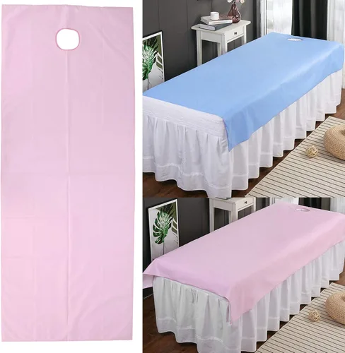 Miniatura 5 de Sábana de salón de belleza, cubierta impermeable para cama de masaje a prueba de aceite, sábana de mesa de masaje profesional con orificio