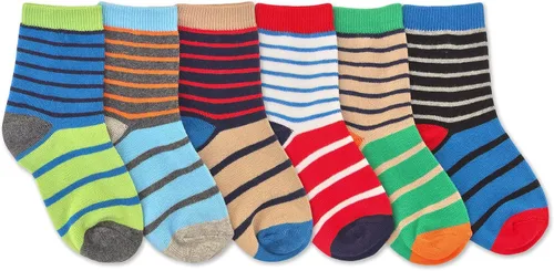 Miniatura 2 de Jefferies Socks Paquete de 12 pares de calcetines a rayas multicolor para niños