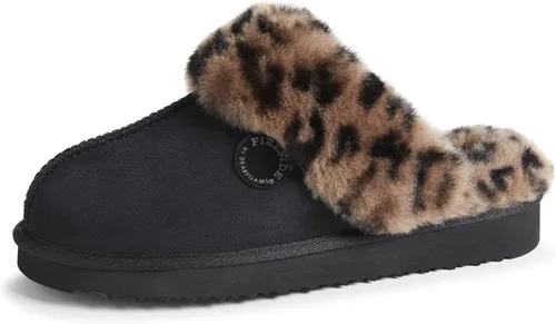Miniatura 37 de Dearfoams Fireside Sydney Pantuflas anchas de piel de oveja para mujer, para interiores y exteriores