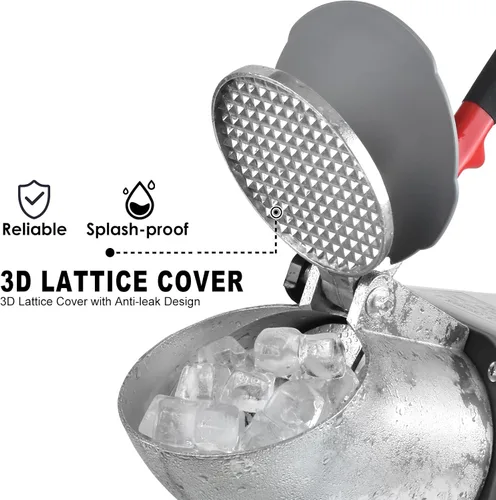 Miniatura 5 de Máquina eléctrica de hielo afeitado, con picahielo y cuchara, 3 cuchillas de máquina eléctrica de cono de nieve (300 W, 2200 r/min), máquina