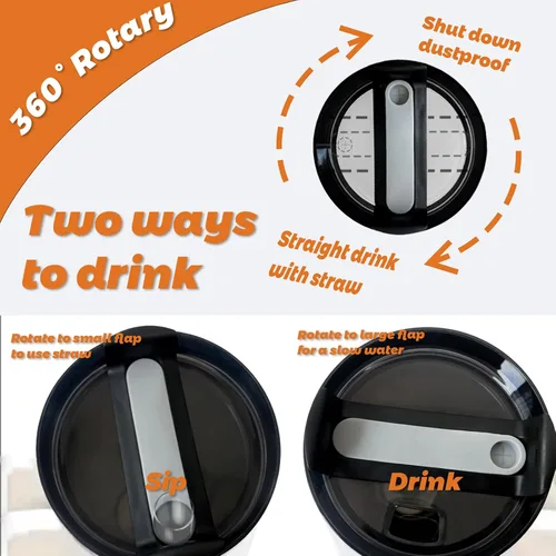 Miniatura 2 de Tapas de vaso de 40 onzas aptas para vaso Stanley, tapas de repuesto para vaso de viaje Stanley Adventure Quencher de 40 onzas, a prueba de derrames