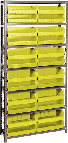 Miniatura 507 de Quantum QSBU-245BK Heavy Duty Shelving Unit with (7) Shelves and (24) QUS245 Black Bins for Garage Warehouse Storage Distribution 400 lb Load