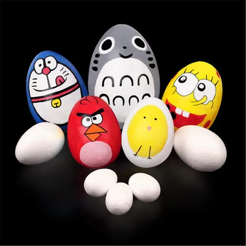 Miniatura 5 de Crafjie Huevos de espuma, 15 huevos de espuma de 3.15 pulgadas (3.1 in), color blanco, suaves para primavera, Pascua, Halloween, Navidad