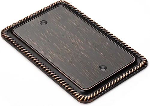 Miniatura 2 de Henne Bery Rope Edge - Placa decorativa de pared para interruptor (placa lisa, 2 unidades, bronce antiguo)