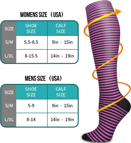 Miniatura 6 de COOLOVER - 6pares de calcetines de compresión con cobre para mujeres y hombres, soporte para correr, atletismo, enfermería, viajes