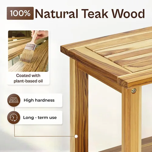 Miniatura 4 de Mesa Auxiliar Adirondack – Mesa auxiliar rectangular resistente a la intemperie para patio, jardín, césped o sala de estar Mesa auxiliar de madera