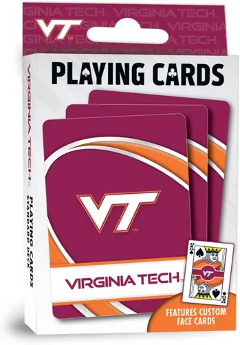 MasterPieces Juegos Familiares - Baraja de Cartas NCAA Virginia Tech Hokies - Baraja de Cartas Oficialmente Autorizada para Adultos, Niños y Familia