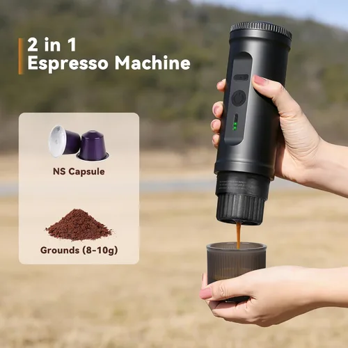Miniatura 2 de DIVINOCAFFÉ Cafetera portátil para café expreso, cafetera eléctrica con autocalentamiento para viajes y campamentos, máquina de café expreso de 20