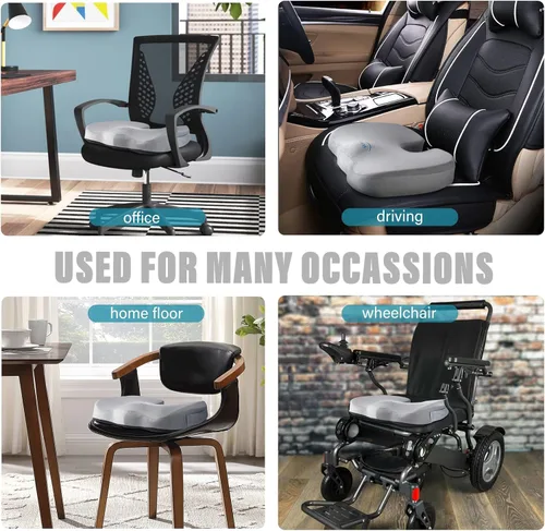 Miniatura 6 de WAOAW Cojín de asiento, cojines para silla de oficina, almohada para asiento largo de automóvil, almohadilla de espuma viscoelástica para espalda