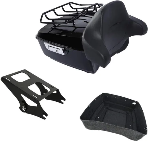 Miniatura 15 de TCMT King Caja de Maletero de Motocicleta con Respaldo Portaequipajes Soporte de Montaje 2 Up Compatible con Harley 2014-2025 Touring CVO Road King