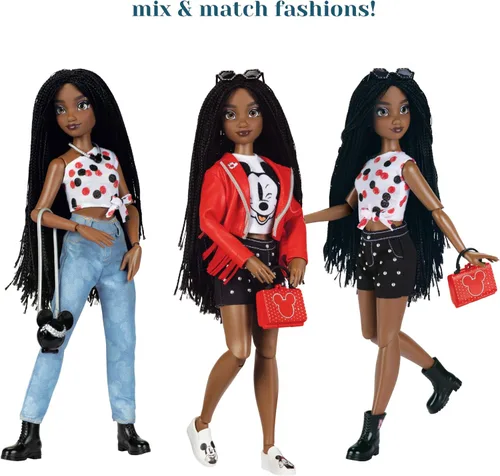 Miniatura 4 de Disney ILY 4EVER Fashion Dolls Disney 100 - Mickey Mouse de 11.5 pulgadas de alto con 13 puntos de articulación, dos trajes completos para mezclar