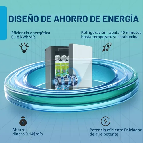 Miniatura 4 de Erivess Refrigerador de Bebidas de 24 Latas/0.9 Pies Cúbicos Enfriador y Mini Refrigerador para el Cuidado de la Piel con Puerta Frontal con Espejo