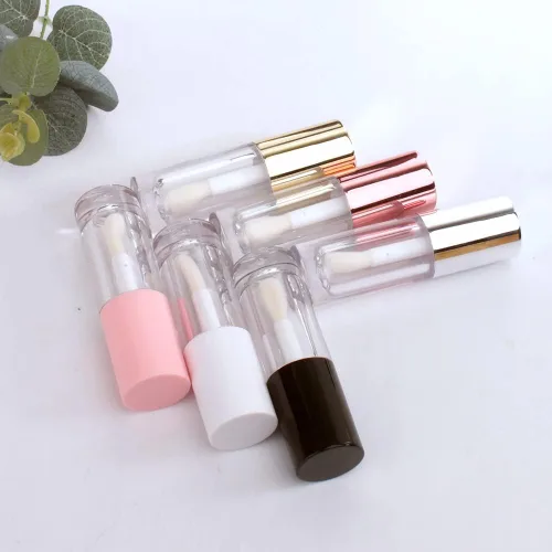 Miniatura 3 de COSIDEA 50pcs Vacío Negro 0.2 fl oz Big Doe Foot Wand Lip Gloss Tubes Round Chunky Lipgloss Tubes Contenedores al por mayor con cepillo grande grueso