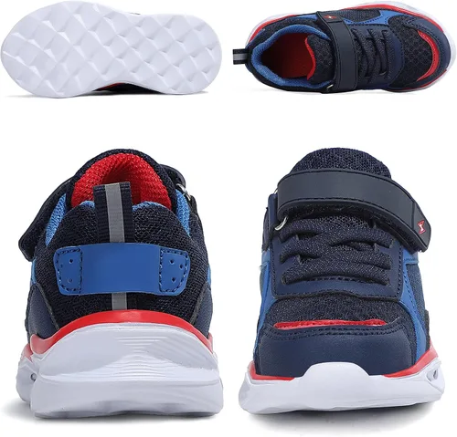 Miniatura 5 de Zapatos iluminados para niños y niñas, ligeros, con luces LED intermitentes, malla con purpurina, transpirables, adorables tenis para niños pequeños