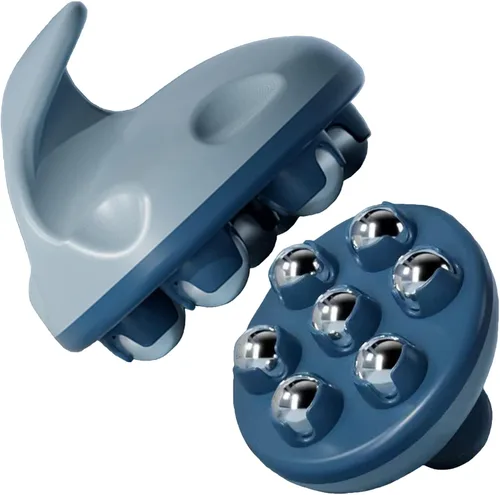 WMM Masajeador manual con rodillo, herramienta de masaje para todo el cuerpo con rodillo de masaje manual de 360 grados para alivio del dolor de Azul