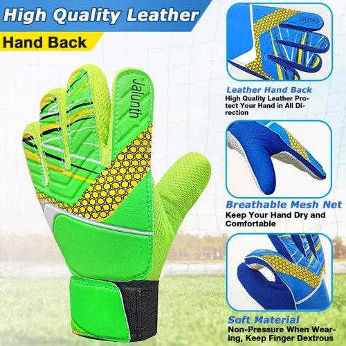 Miniatura 4 de Jalunth Guantes de Portero de Fútbol para Niños y Jóvenes, Guantes de Guardameta Jugador de Campo para Niños y Niñas, Palma de Látex Antideslizante