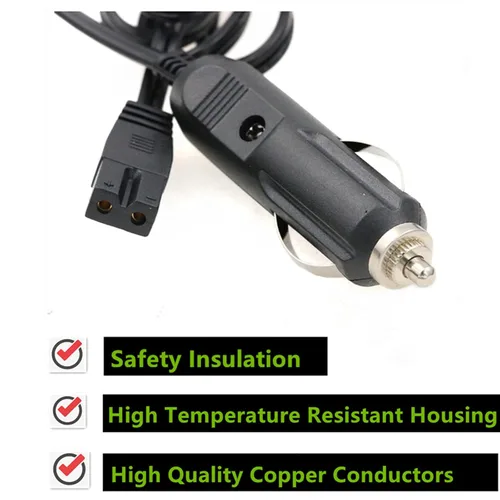 Miniatura 2 de SZRMCC Cable de encendedor de cigarrillos de 12 V CC, enchufe de cable de 2 pines, caja fría, mini cable de extensión de repuesto para nevera