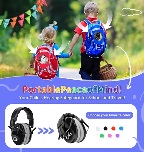 Miniatura 5 de PROHEAR 032 2.0 - Auriculares con cancelación de ruido para niños - Reducción de ruido de 25dB - Orejeras ajustables de protección sensorial